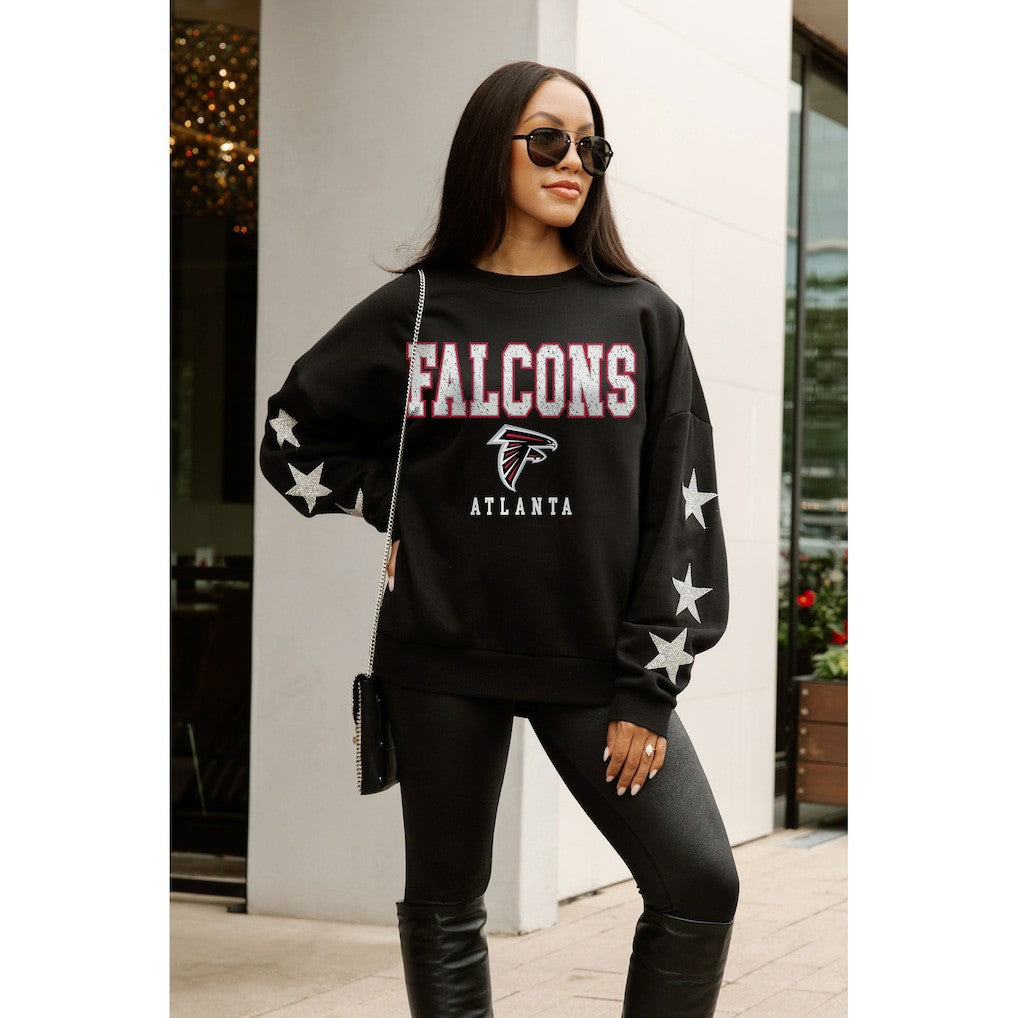 Gameday Couture Women's Velocity Relaxed Rhinestone Pullover Sweatshirt - Atlanta Falcons