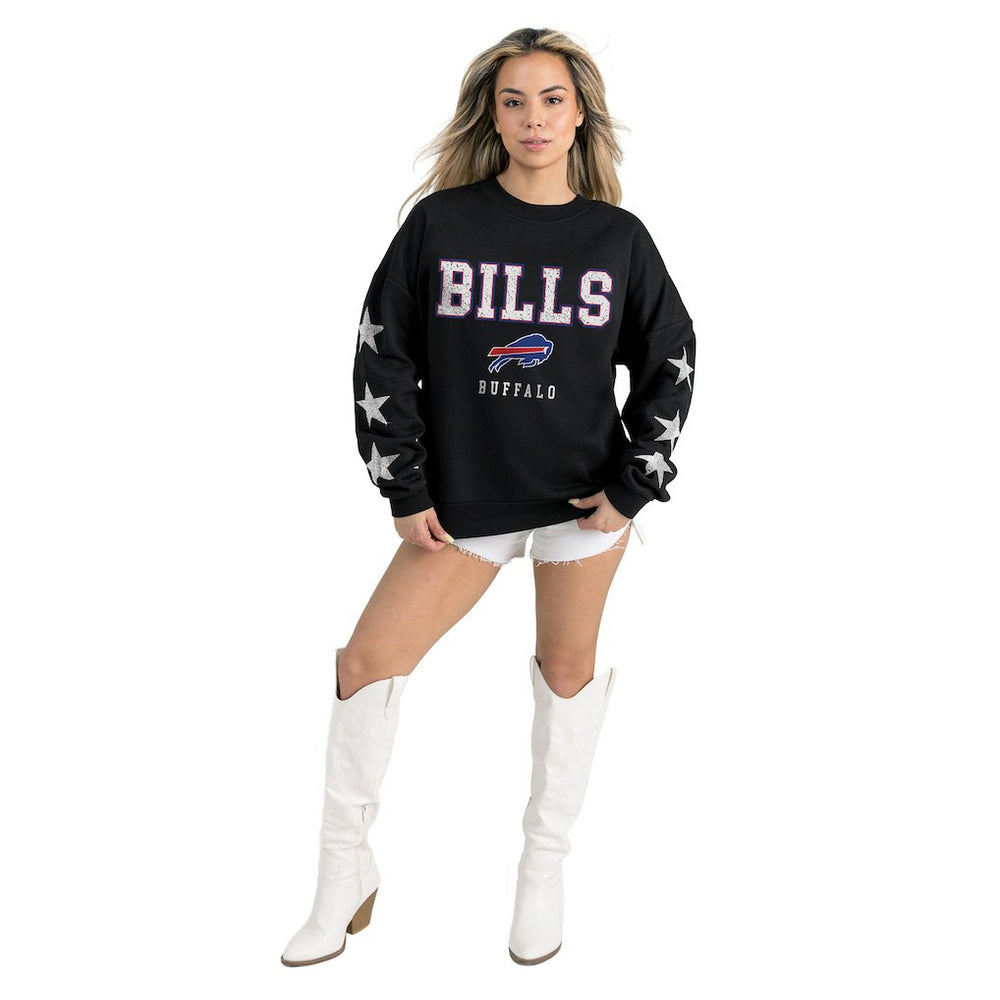 Gameday Couture Women's Velocity Relaxed Rhinestone Pullover Sweatshirt - Buffalo Bills