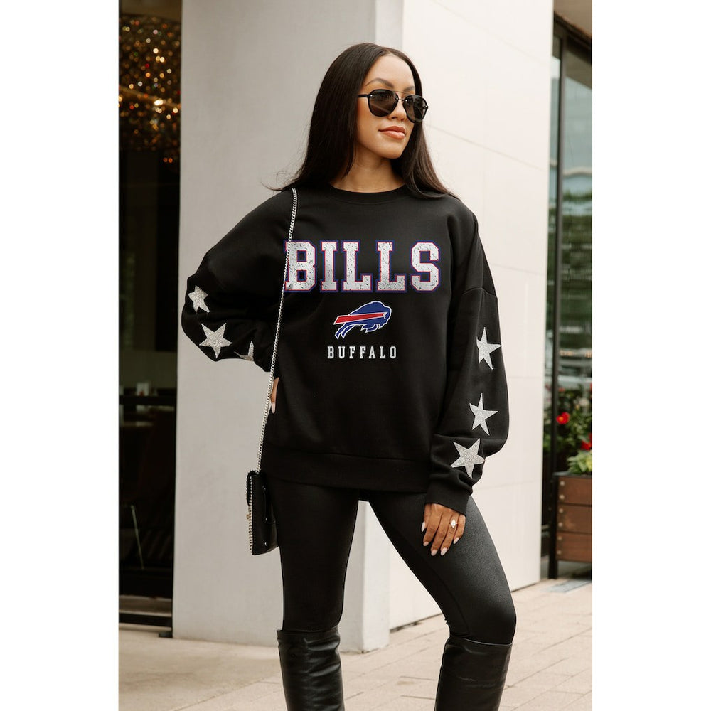 Gameday Couture Women's Velocity Relaxed Rhinestone Pullover Sweatshirt - Buffalo Bills