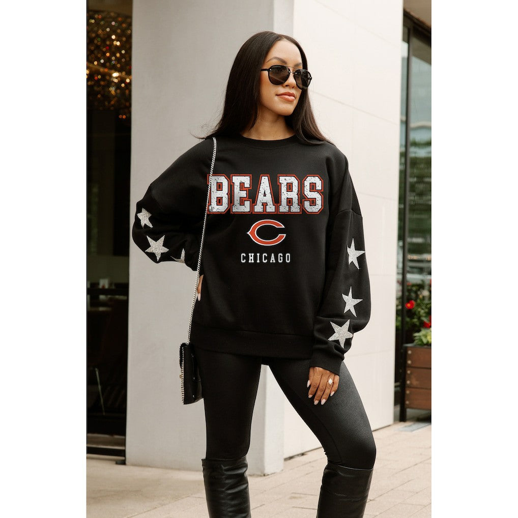 Gameday Couture Women's Velocity Relaxed Rhinestone Pullover Sweatshirt - Chicago Bears