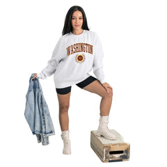 Gameday Couture Women's Traditional Logo Oversized Premium Fleece Pullover Sweatshirt - Washington Commanders