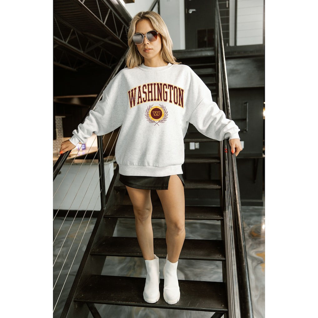 Gameday Couture Women's Traditional Logo Oversized Premium Fleece Pullover Sweatshirt - Washington Commanders