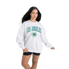 Gameday Couture Women's Traditional Logo Oversized Premium Fleece Pullover Sweatshirt - Los Angeles Chargers