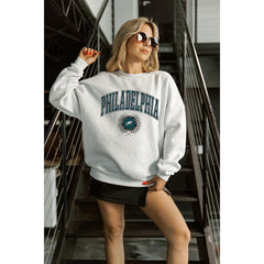 Gameday Couture Women's Traditional Logo Oversized Premium Fleece Pullover Sweatshirt - Philadelphia Eagles