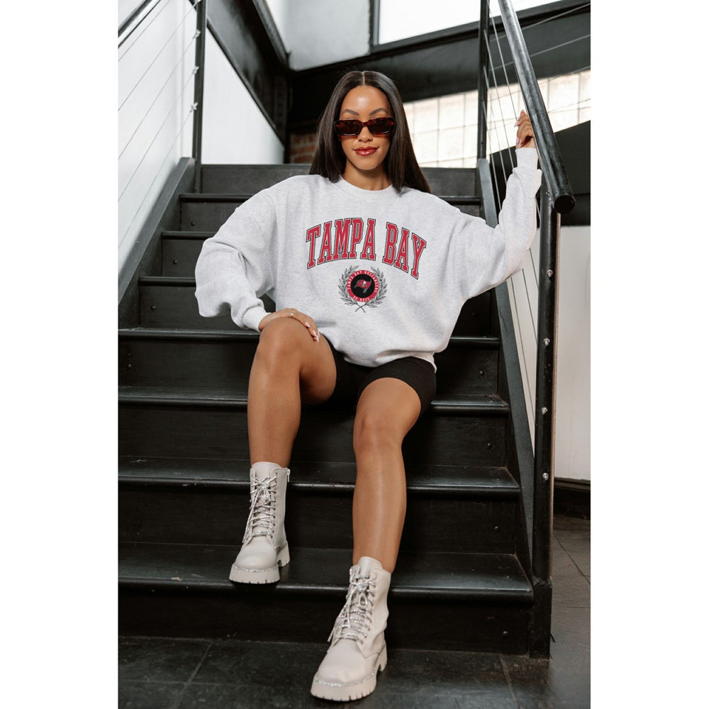 Gameday Couture Women's Traditional Logo Oversized Premium Fleece Pullover Sweatshirt - Tampa Bay Buccaneers