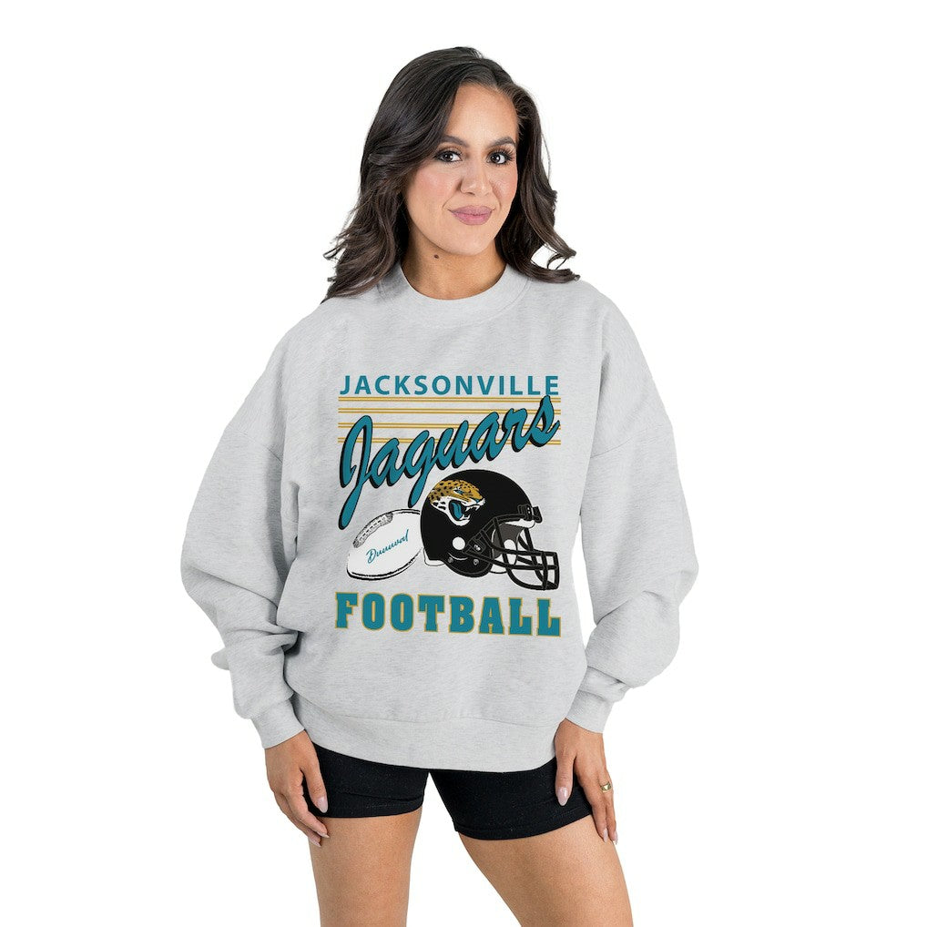 Gameday Couture Women's Home Turf Oversized Premium Fleece Pullover Sweatshirt - Jacksonville Jaguars