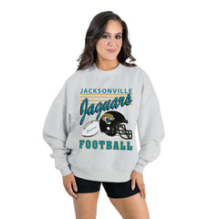 Gameday Couture Women's Home Turf Oversized Premium Fleece Pullover Sweatshirt - Jacksonville Jaguars