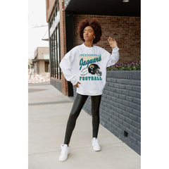 Gameday Couture Women's Home Turf Oversized Premium Fleece Pullover Sweatshirt - Jacksonville Jaguars