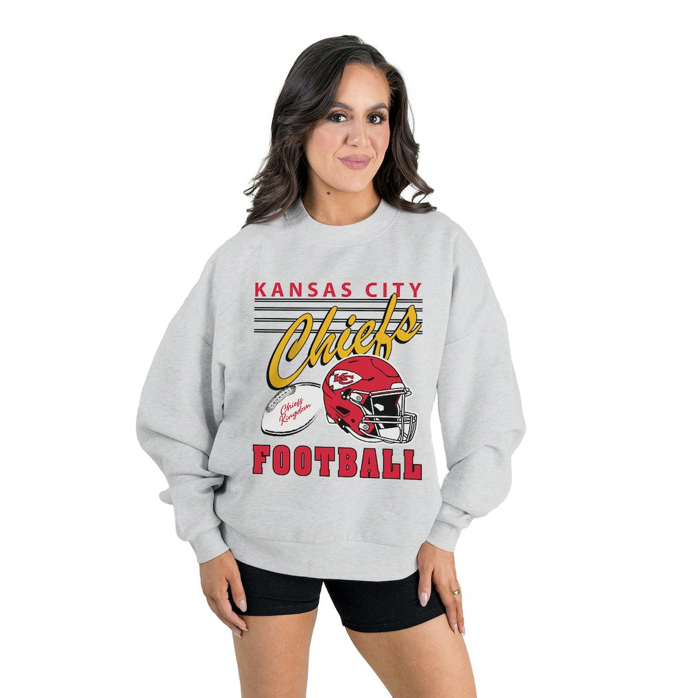 Gameday Couture Women's Home Turf Oversized Premium Fleece Pullover Sweatshirt - Kansas City Chiefs