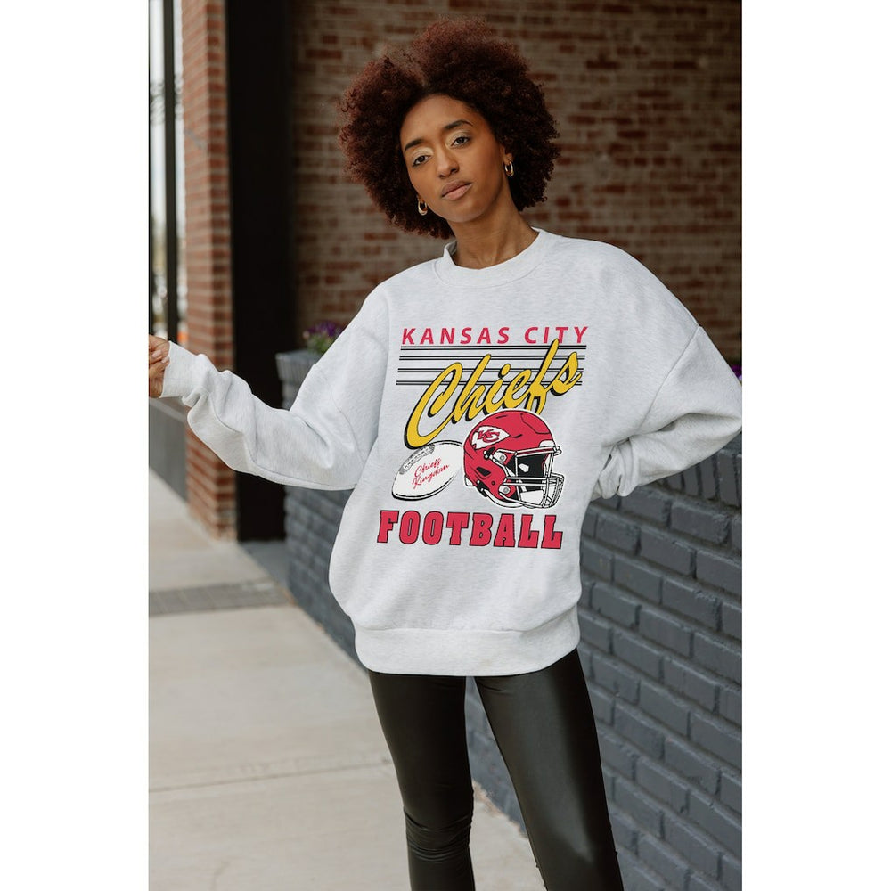 Gameday Couture Women's Home Turf Oversized Premium Fleece Pullover Sweatshirt - Kansas City Chiefs