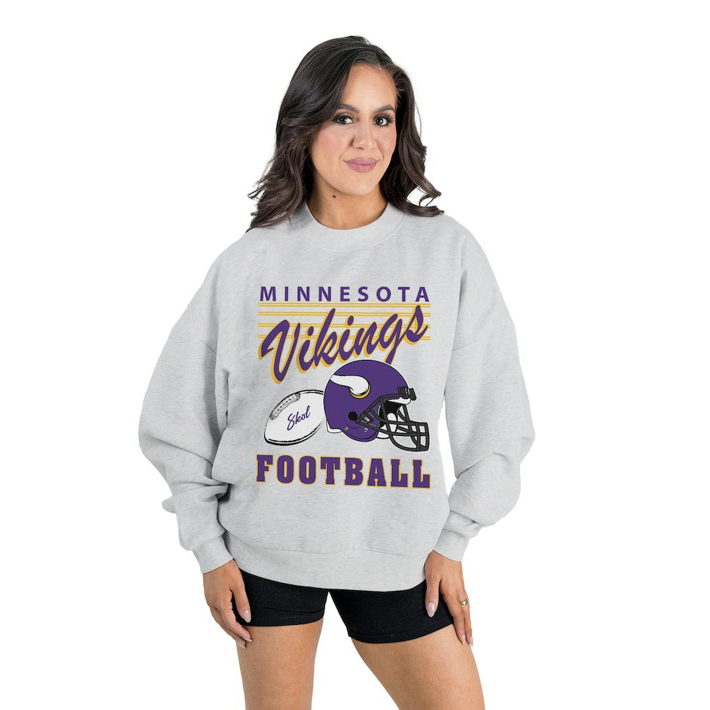 Gameday Couture Women's Home Turf Oversized Premium Fleece Pullover Sweatshirt - Minnesota Vikings