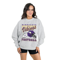 Gameday Couture Women's Home Turf Oversized Premium Fleece Pullover Sweatshirt - Minnesota Vikings
