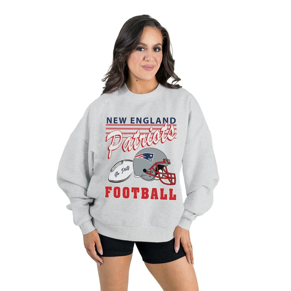 Gameday Couture Women's Home Turf Oversized Premium Fleece Pullover Sweatshirt - New England Patriots