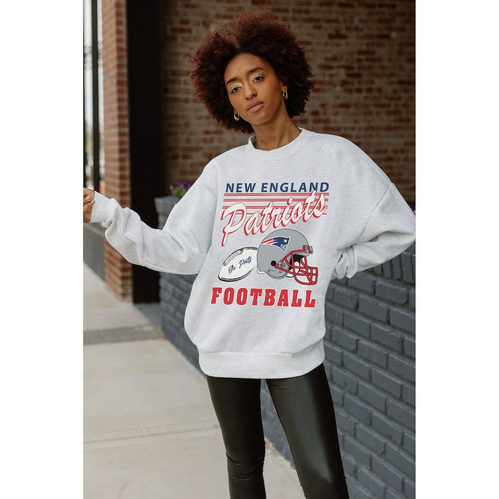 Gameday Couture Women's Home Turf Oversized Premium Fleece Pullover Sweatshirt - New England Patriots