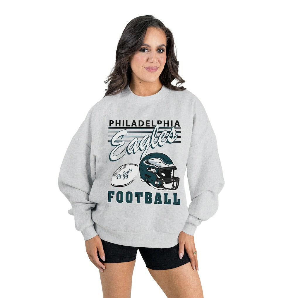Gameday Couture Women's Home Turf Oversized Premium Fleece Pullover Sweatshirt - Philadelphia Eagles