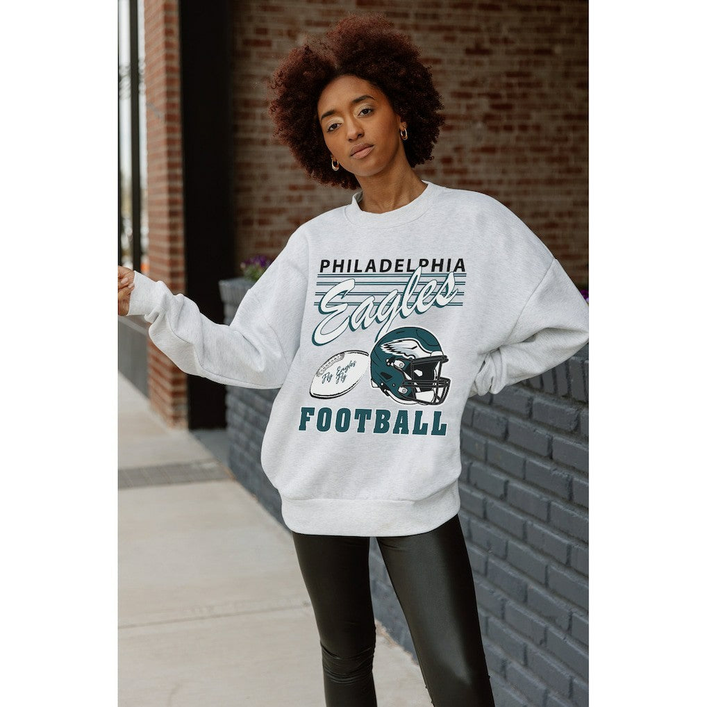 Gameday Couture Women's Home Turf Oversized Premium Fleece Pullover Sweatshirt - Philadelphia Eagles