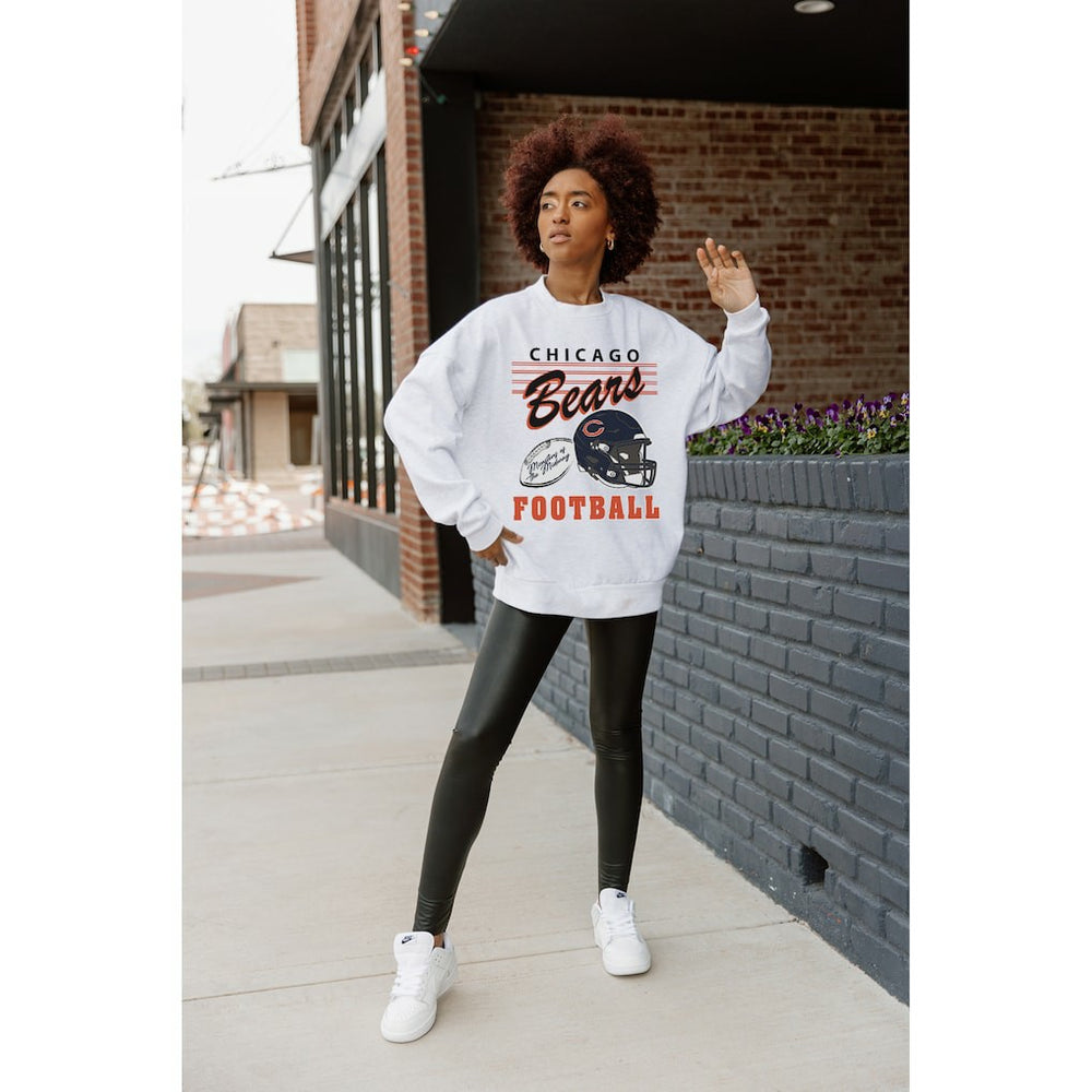 Gameday Couture Women's Home Turf Oversized Premium Fleece Pullover Sweatshirt - Chicago Bears