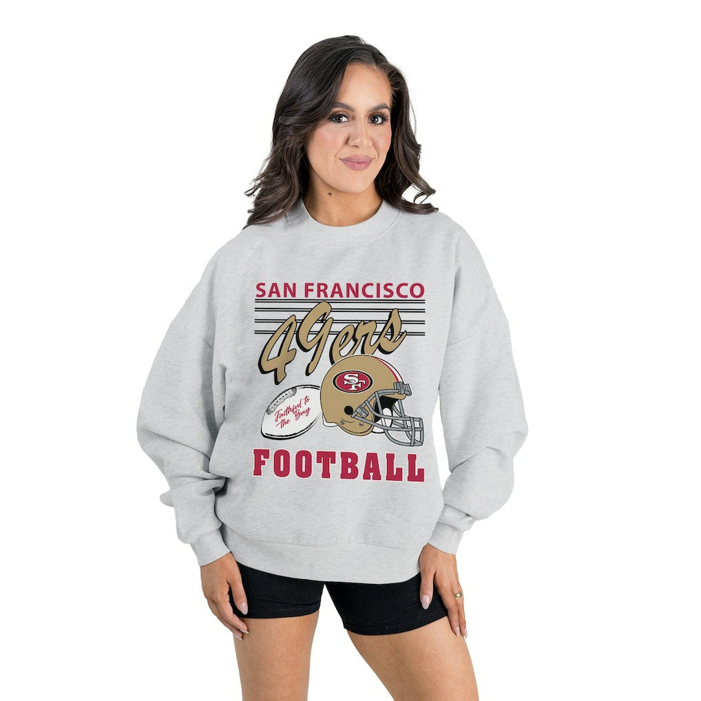 Gameday Couture Women's Home Turf Oversized Premium Fleece Pullover Sweatshirt - San Francisco 49ers