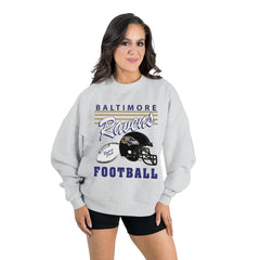 Gameday Couture Women's Home Turf Oversized Premium Fleece Pullover Sweatshirt - Baltimore Ravens
