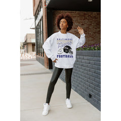 Gameday Couture Women's Home Turf Oversized Premium Fleece Pullover Sweatshirt - Baltimore Ravens