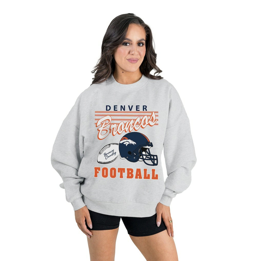 Gameday Couture Women's Home Turf Oversized Premium Fleece Pullover Sweatshirt - Denver Broncos