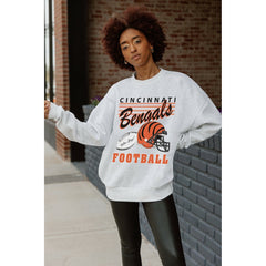Gameday Couture Women's Home Turf Oversized Premium Fleece Pullover Sweatshirt - Cincinnati Bengals