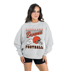Gameday Couture Women's Home Turf Oversized Premium Fleece Pullover Sweatshirt - Cleveland Browns