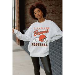 Gameday Couture Women's Home Turf Oversized Premium Fleece Pullover Sweatshirt - Cleveland Browns