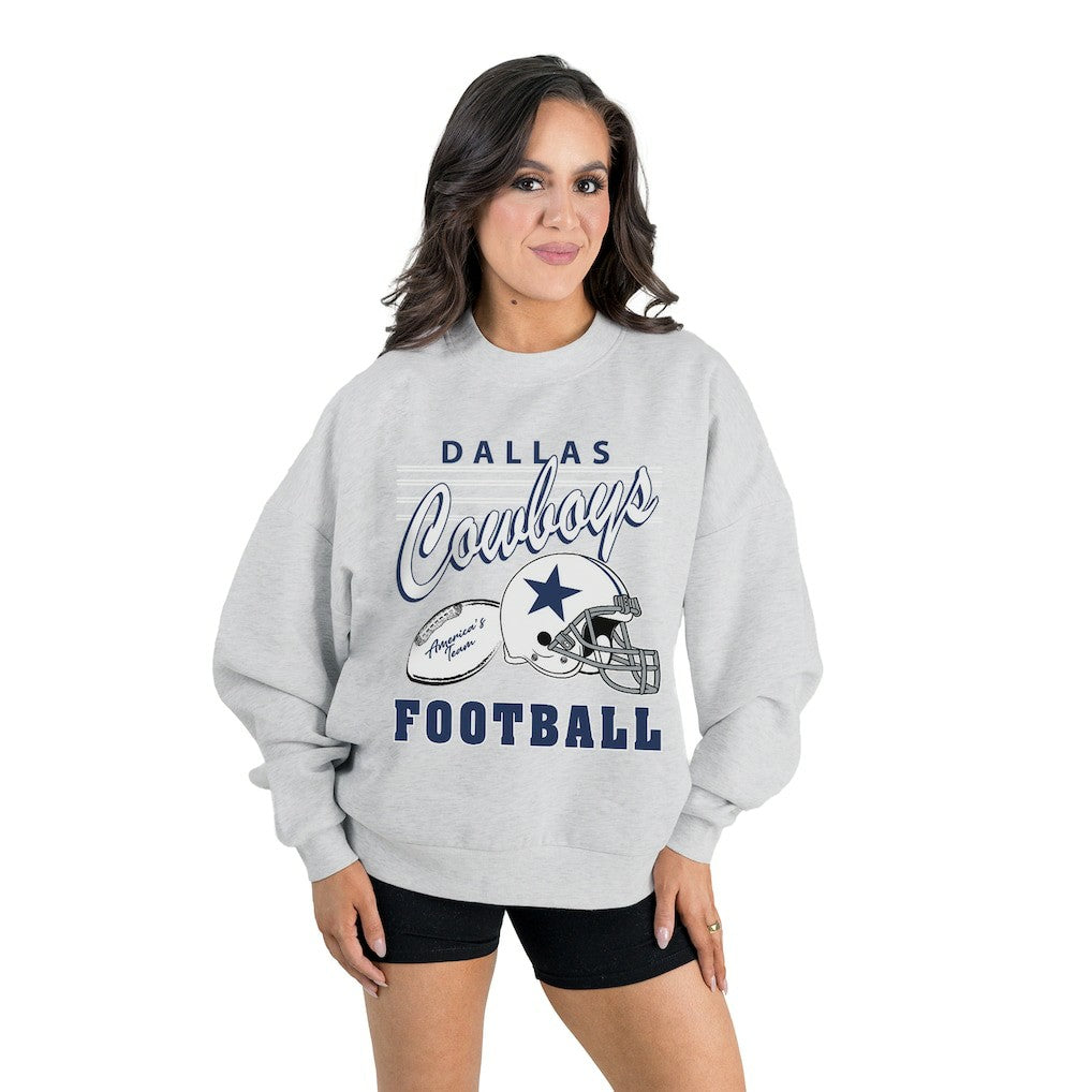 Gameday Couture Women's Home Turf Oversized Premium Fleece Pullover Sweatshirt - Dallas Cowboys