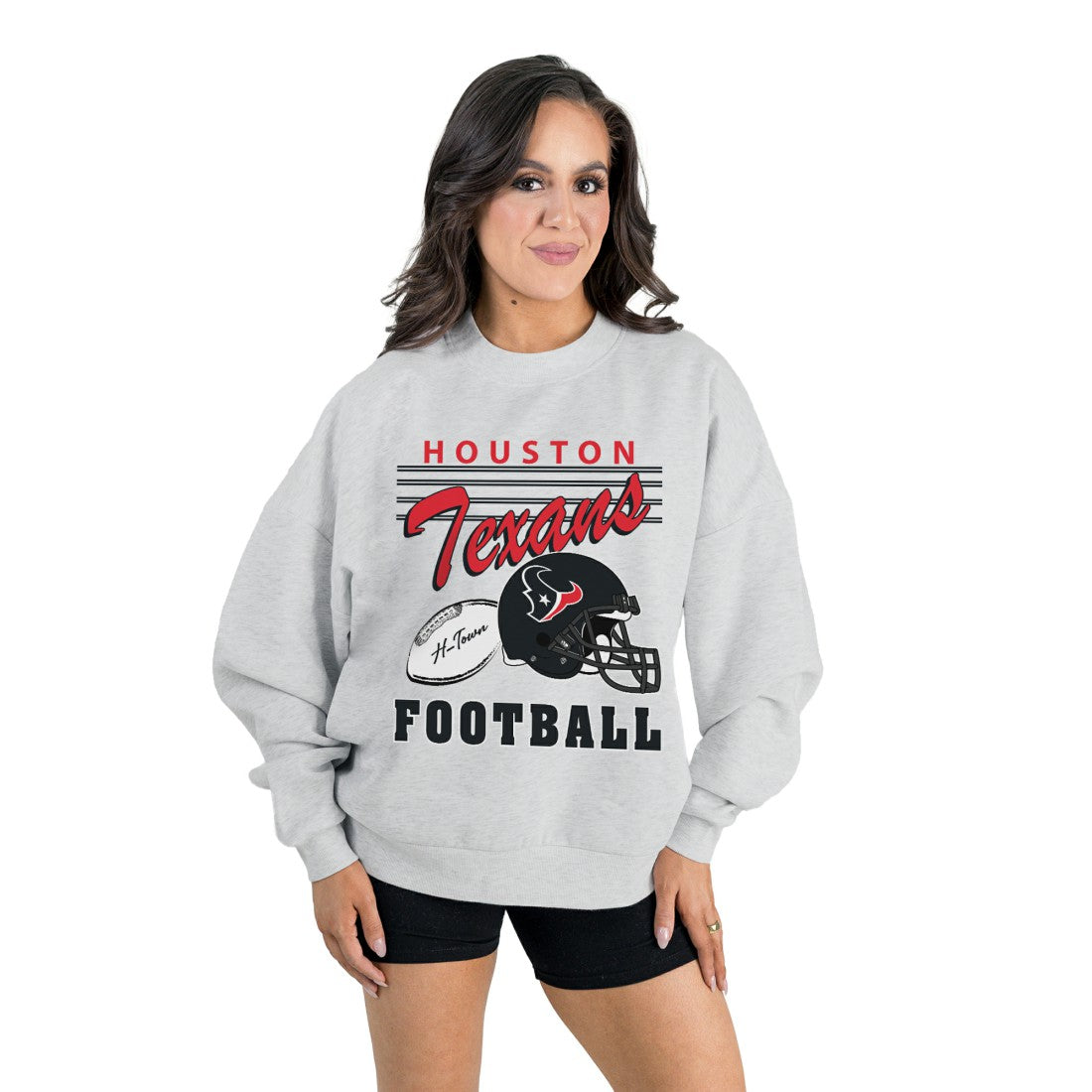 Gameday Couture Women's Home Turf Oversized Premium Fleece Pullover Sweatshirt - Houston Texans