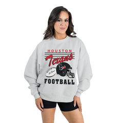 Gameday Couture Women's Home Turf Oversized Premium Fleece Pullover Sweatshirt - Houston Texans