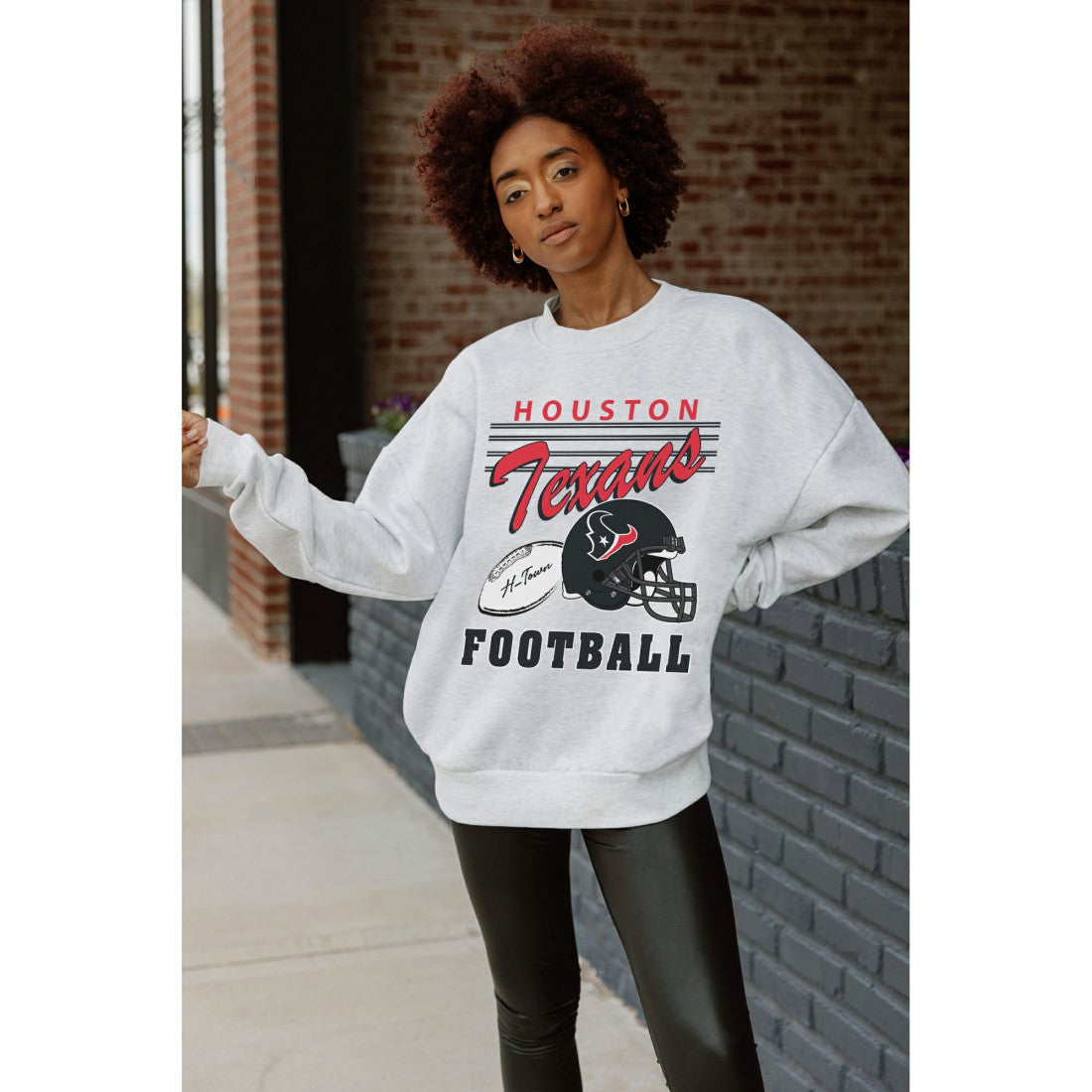 Gameday Couture Women's Home Turf Oversized Premium Fleece Pullover Sweatshirt - Houston Texans
