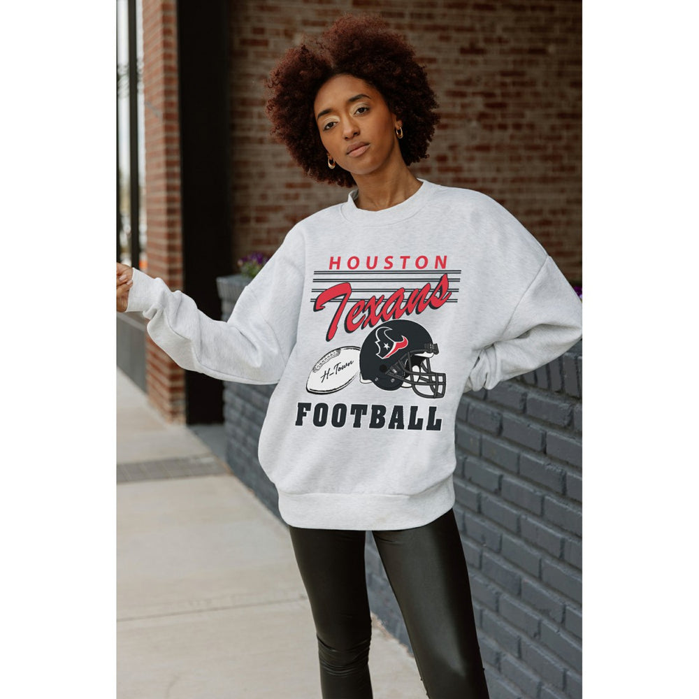 Gameday Couture Women's Home Turf Oversized Premium Fleece Pullover Sweatshirt - Houston Texans