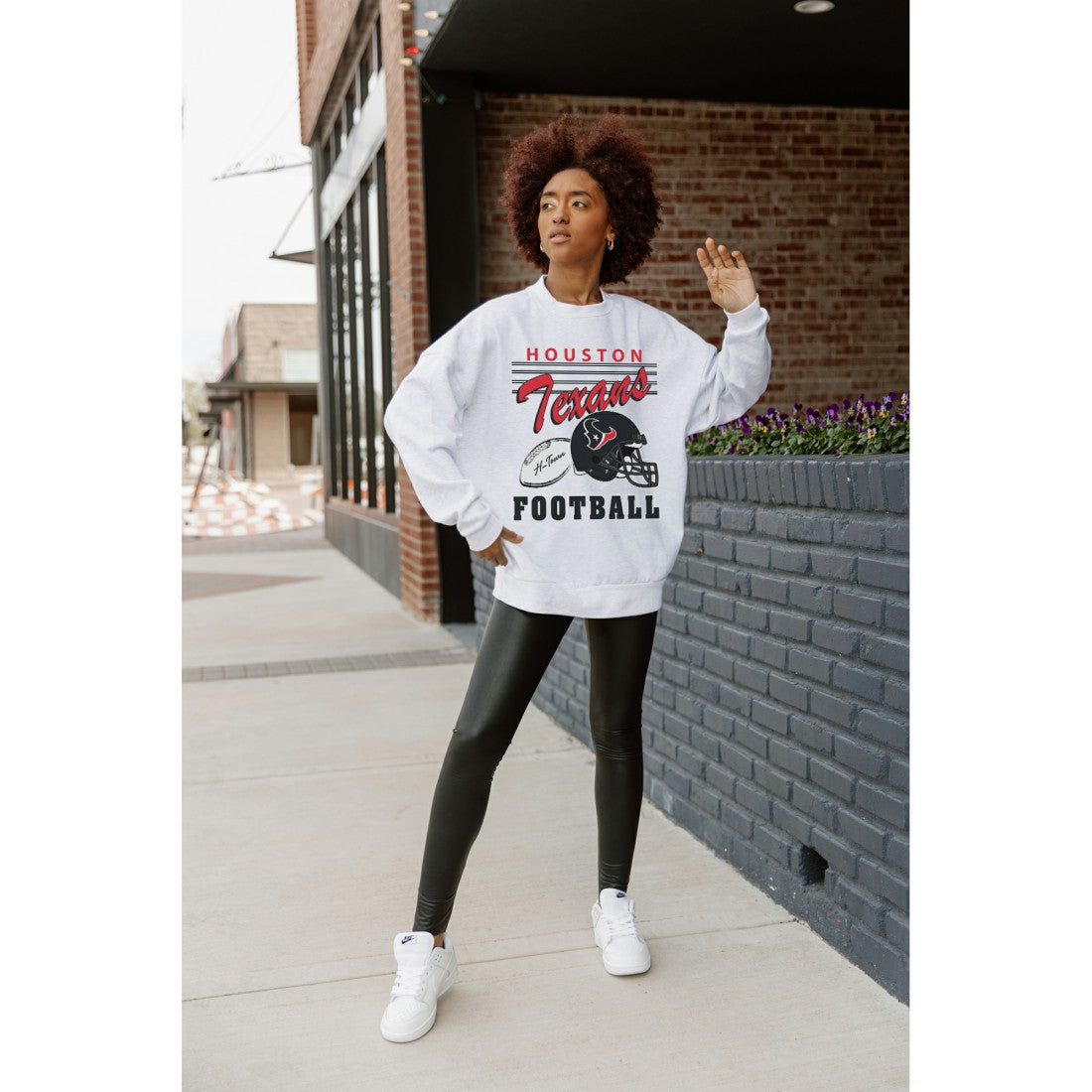 Gameday Couture Women's Home Turf Oversized Premium Fleece Pullover Sweatshirt - Houston Texans