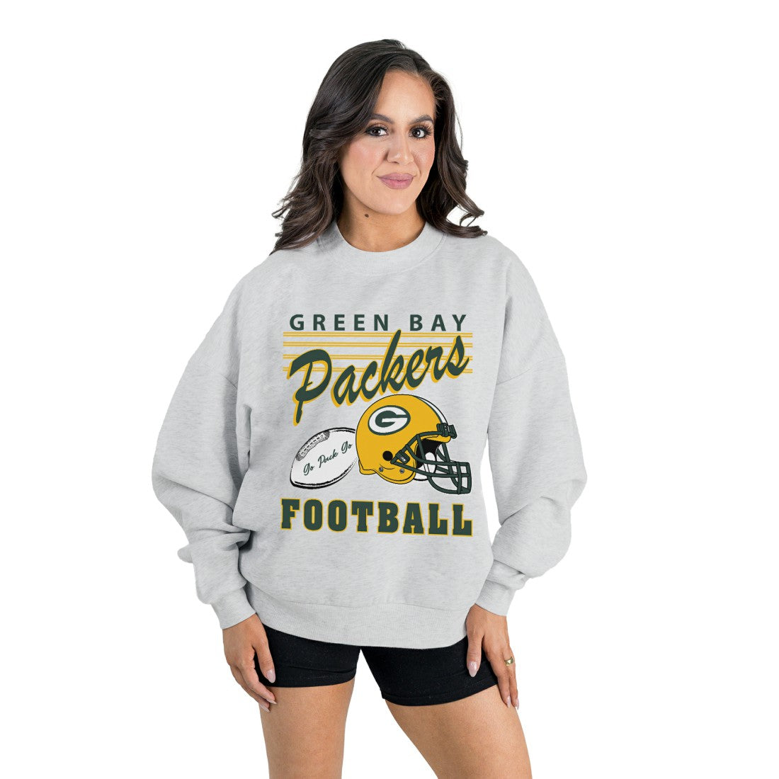 Gameday Couture Women's Home Turf Oversized Premium Fleece Pullover Sweatshirt - Green Bay Packers