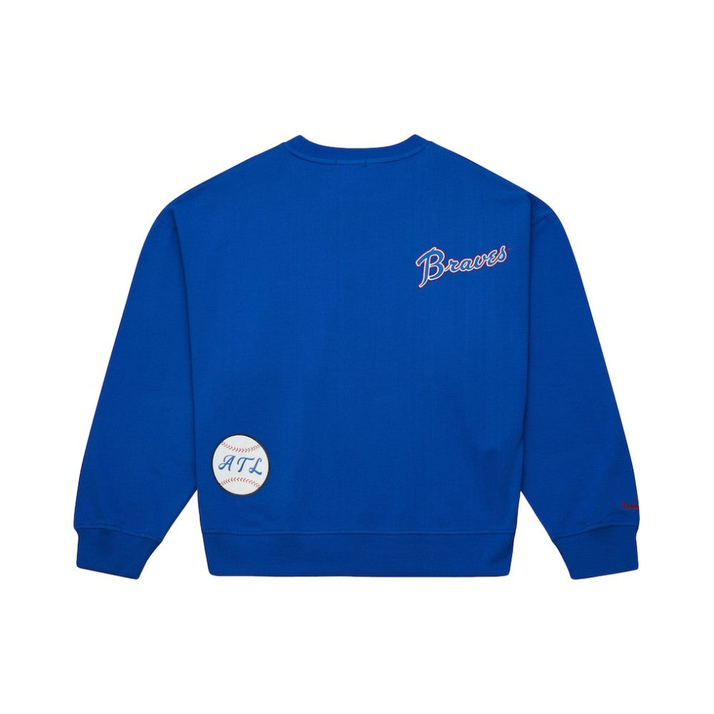 MLB Atlanta Braves Mitchell & Ness Women's Cooperstown Collection Crewneck Sweatshirt
