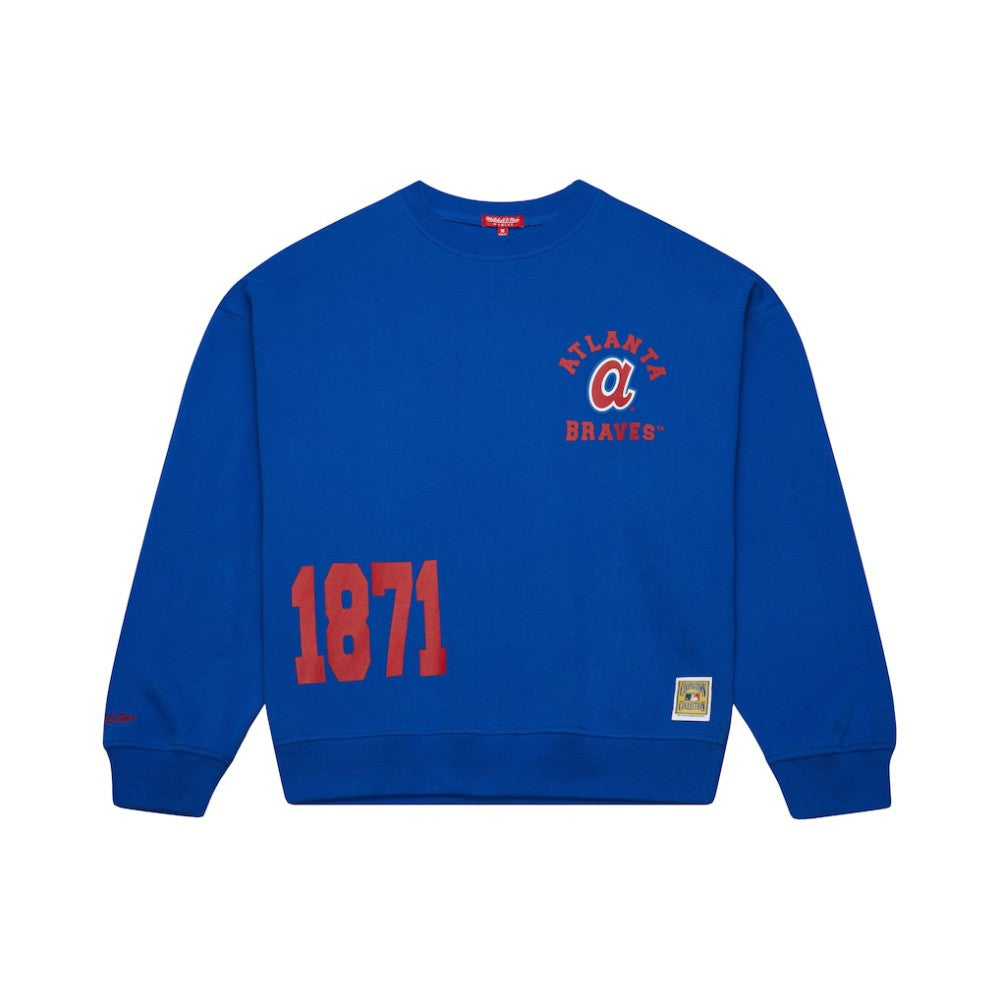 MLB Atlanta Braves Mitchell & Ness Women's Cooperstown Collection Crewneck Sweatshirt