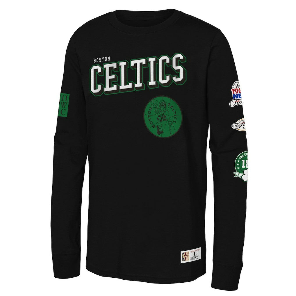 NBA Boston Celtics Youth Hardwood Classics Training Camp Long Sleeve T-Shirt