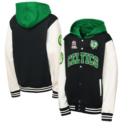 NBA Boston Celtics Youth Hardwood Classics Courtside Fleece Full-Snap Hoodie Jacket