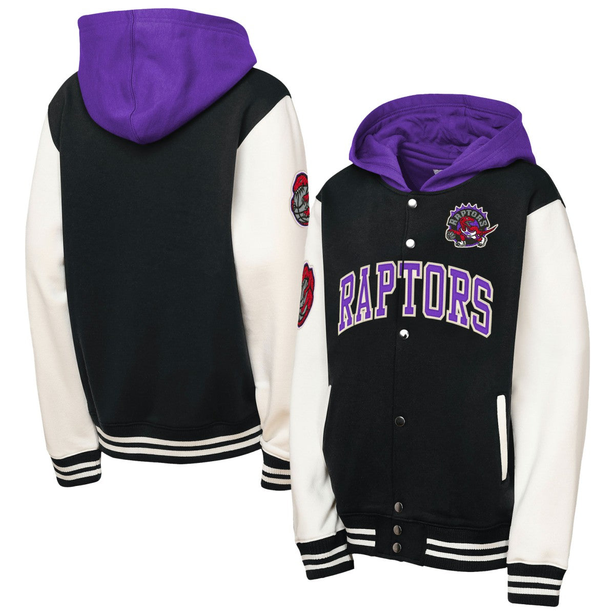 NBA Toronto Raptors Youth Hardwood Classics Courtside Fleece Full-Snap Hooded Jacket