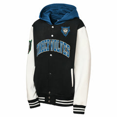 NBA Minnesota Timberwolves Youth Hardwood Classics Courtside Fleece Full-Snap Hooded Jacket