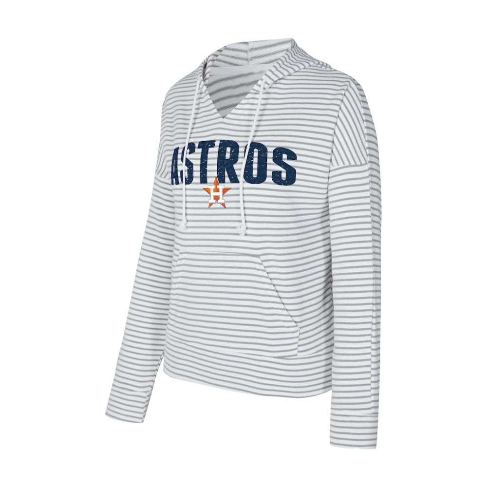 MLB Houston Astros Concepts Sport Women's Liftoff Striped V-Neck Hoodie