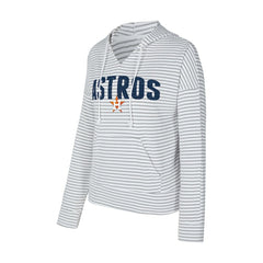MLB Houston Astros Concepts Sport Women's Liftoff Striped V-Neck Hoodie