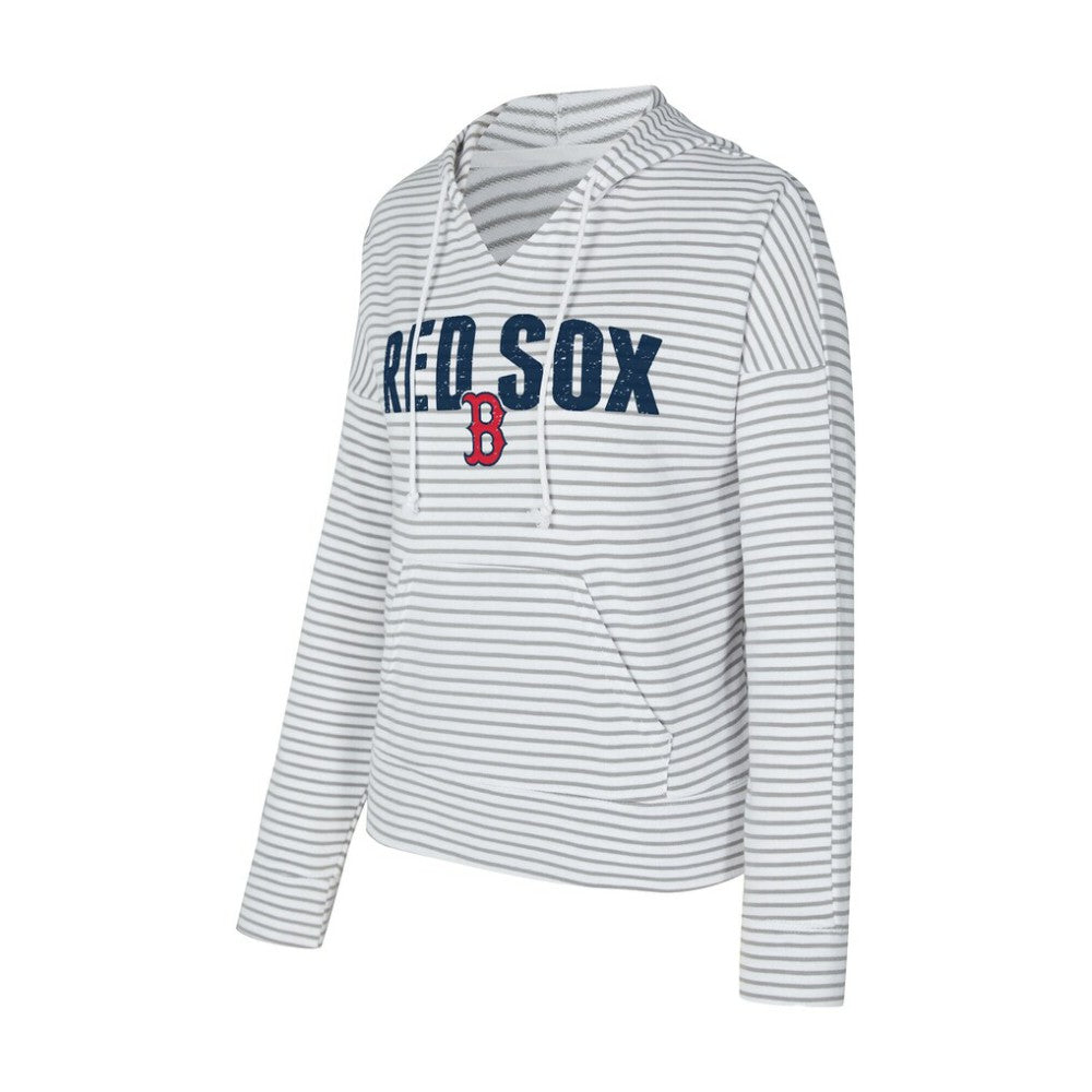 MLB Boston Red Sox Concepts Sport Women's Liftoff Striped V-Neck Hoodie