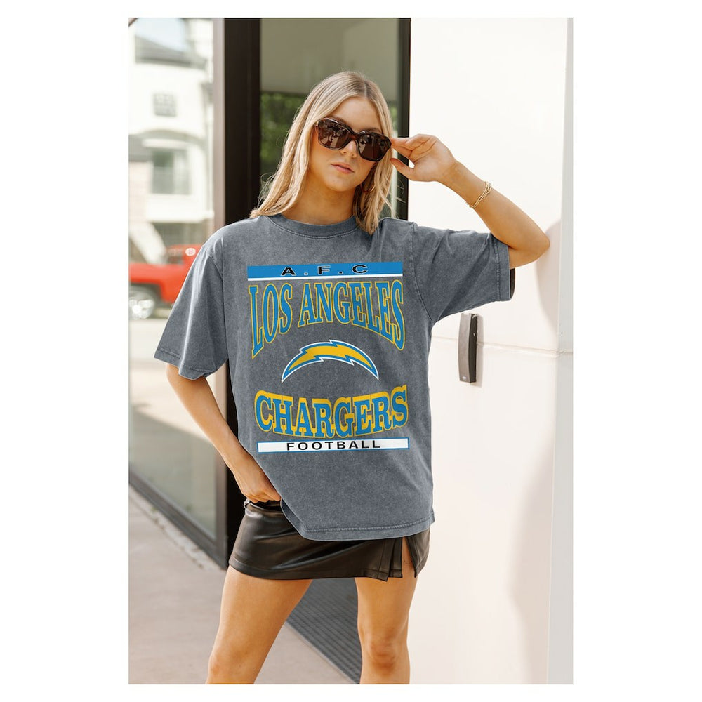 Gameday Couture Women's Oversized Classic Grind Washed T-Shirt - Los Angeles Chargers