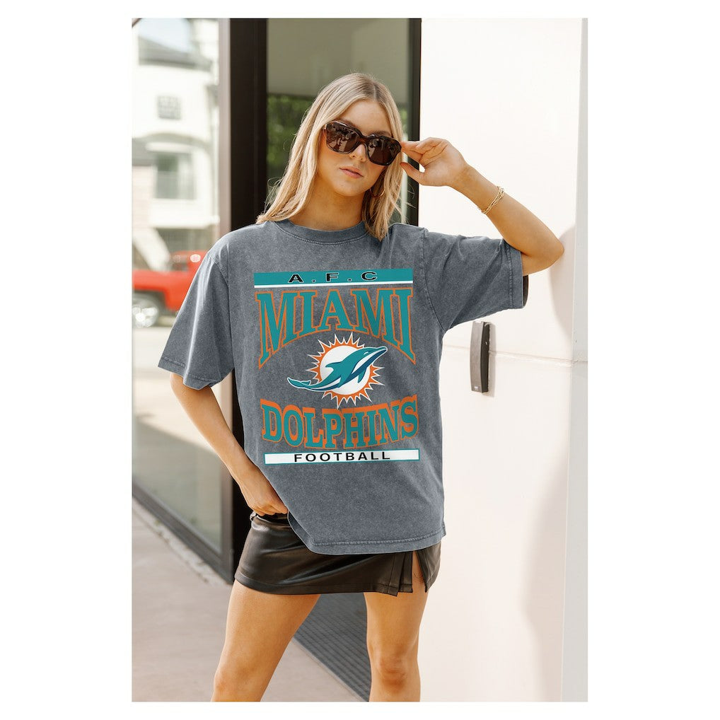 Gameday Couture Women's Oversized Classic Grind Washed T-Shirt - Miami Dolphins