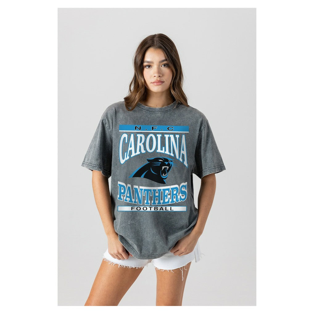 Gameday Couture Women's Oversized Classic Grind Washed T-Shirt - Carolina Panthers
