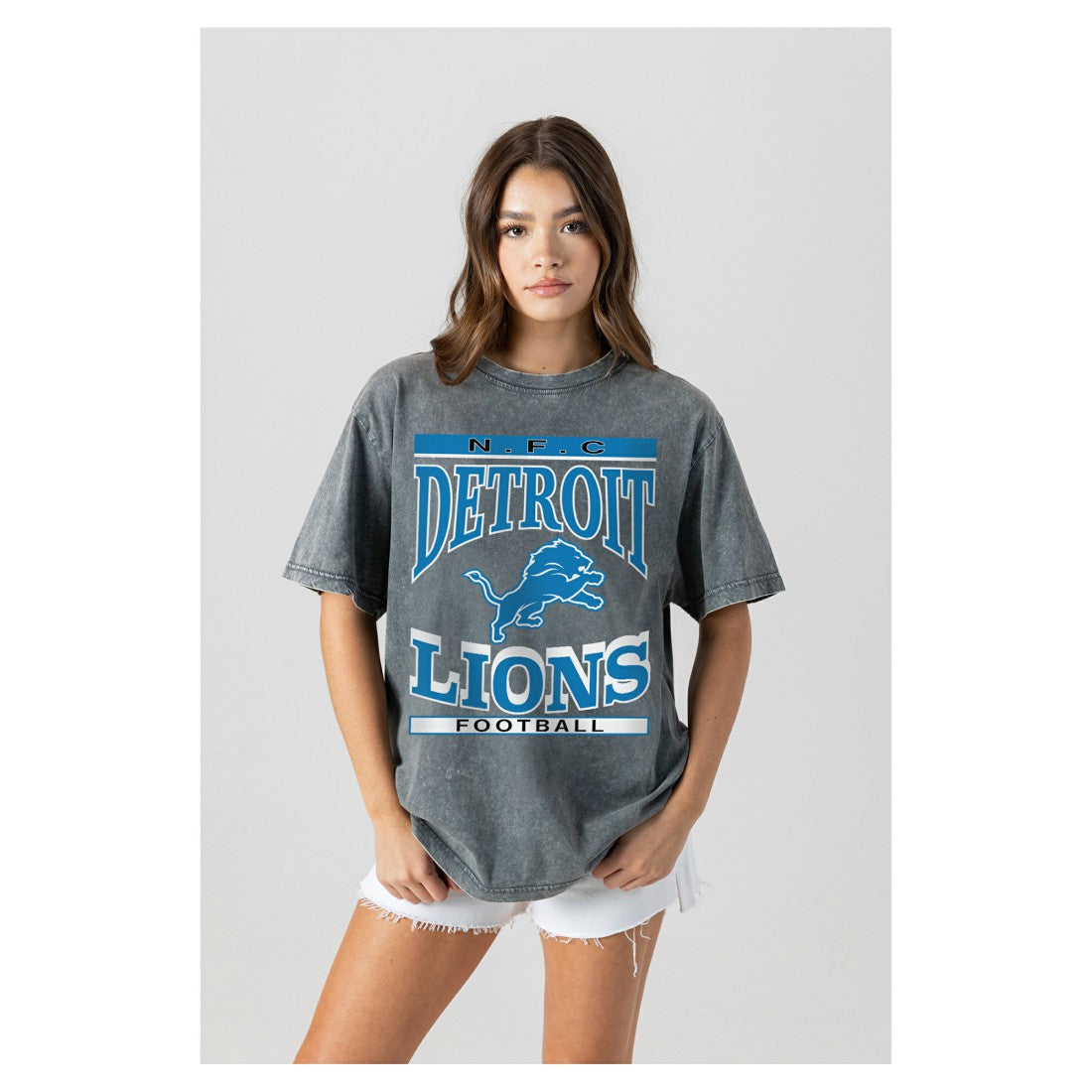 Gameday Couture Women's Oversized Classic Grind Washed T-Shirt - Detroit Lions