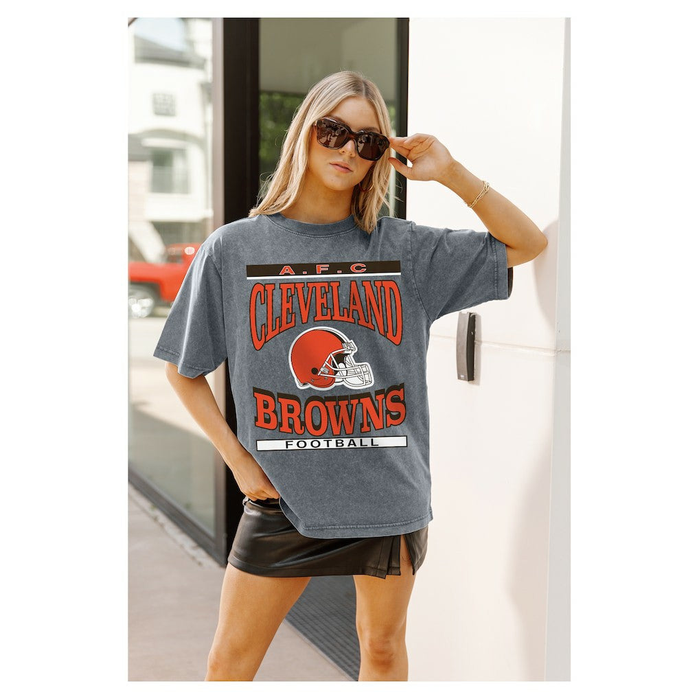 Gameday Couture Women's Oversized Classic Grind Washed T-Shirt - Cleveland Browns