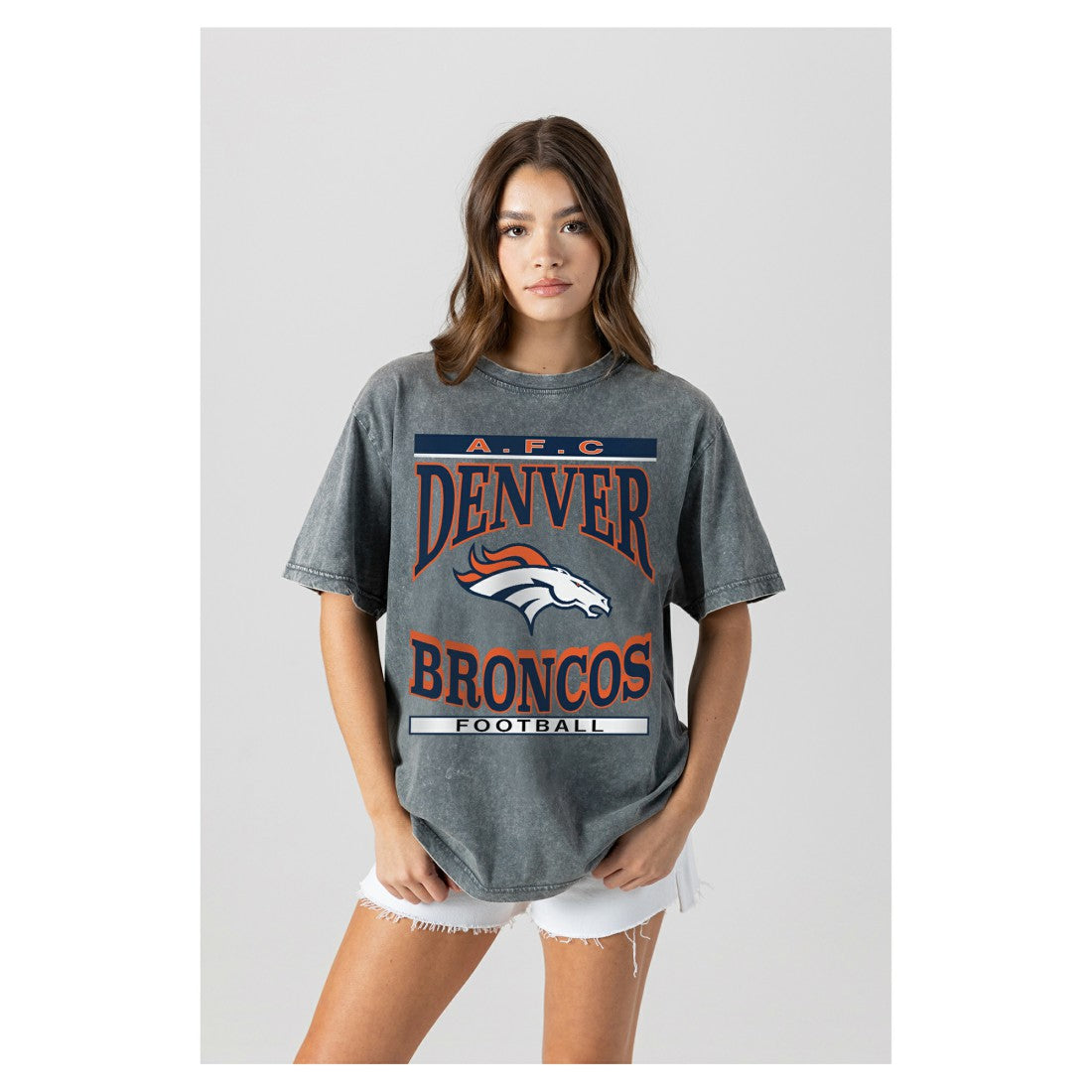 Gameday Couture Women's Oversized Classic Grind Washed T-Shirt - Denver Broncos